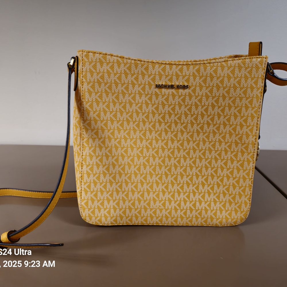 Michael Kors Orange Crossbody Bag with Textured Design